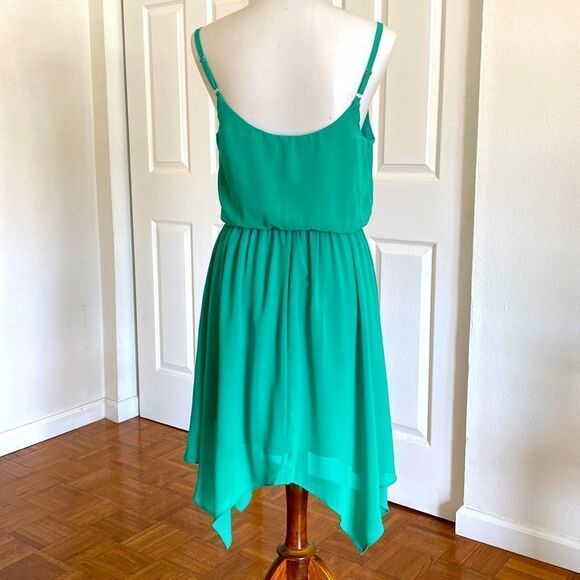 Like New BCX Elastic Waist Spaghetti Asymmetrical Summer Midi Casual Dress - Picture 4 of 6